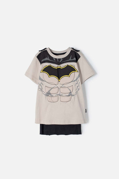 CAMISETA DE BATMAN CON CAPA MULTICOLOR PARA 2T A 5T