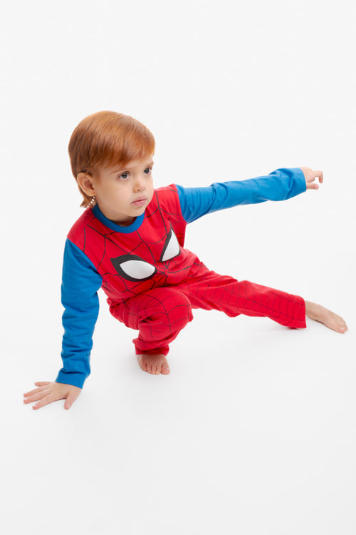 PIJAMA DE SPIDERMAN CON PANTALÓN LARGO PARA NIÑO 2T A 5T