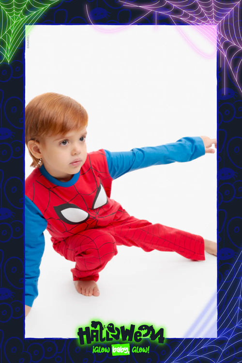 PIJAMA DE SPIDERMAN CON PANTALÓN LARGO PARA NIÑO 2T A 5T