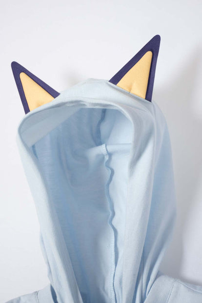 CAMISETA DE BLUEY CON CAPUCHA AZUL PARA NIÑA 2T A 6T
