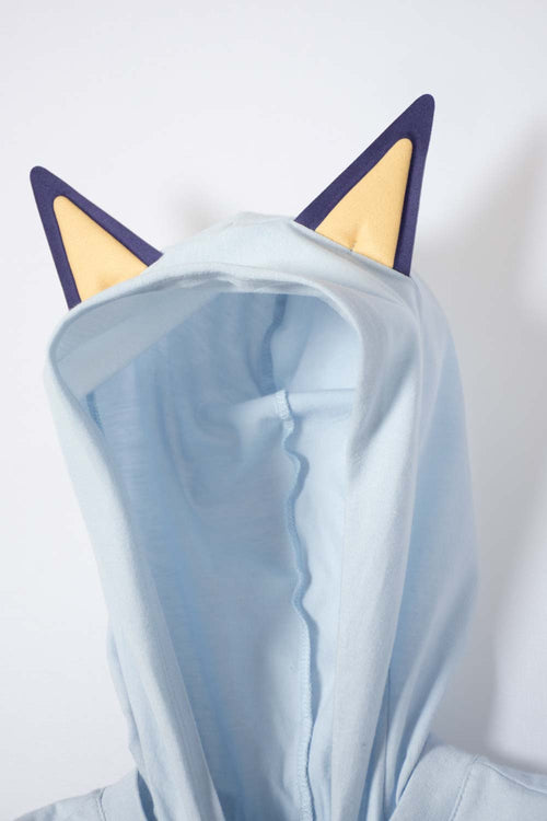 CAMISETA DE BLUEY CON CAPUCHA AZUL PARA NIÑA 2T A 6T
