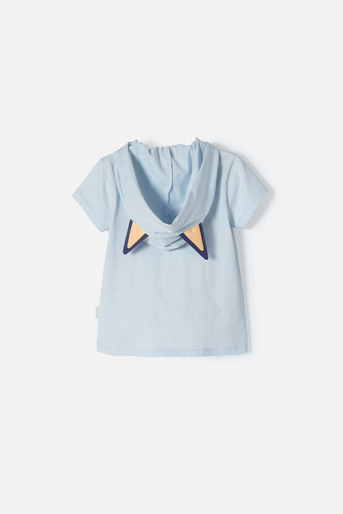 CAMISETA DE BLUEY CON CAPUCHA AZUL PARA NIÑA 2T A 6T