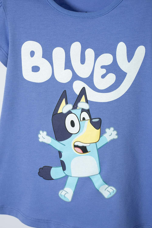 Card slide image -  CAMISETA DE BLUEY MANGA CORTA AZUL PARA NIÑA 2T A 6T