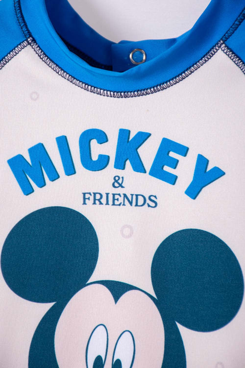 Card slide image -  CONJUNTO DE BAÑO DE MICKEY MOUSE AZUL MANGA LARGA PARA NIÑO 2T A 5T