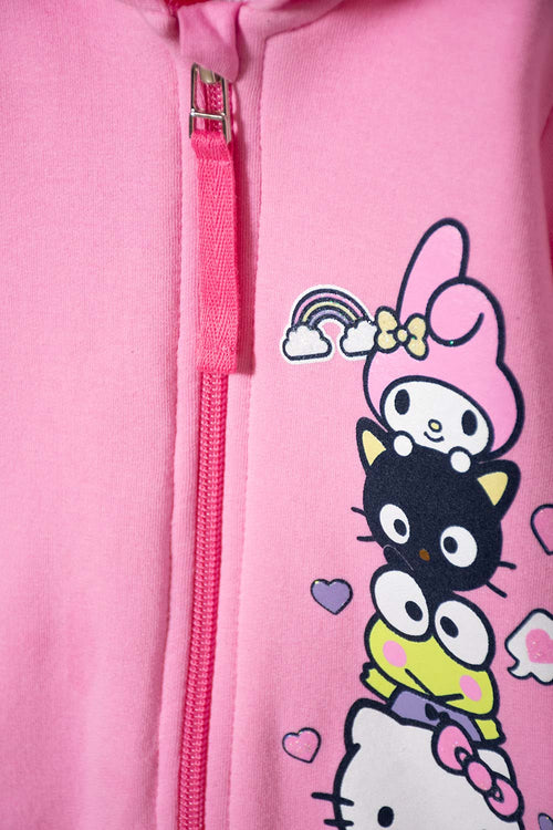 Card slide image -  BUZO DE HELLO KITTY ROSADO CON CAPUCHA PARA NIÑA 2T A 5T