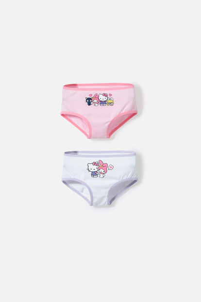  PACK X2 PANTIES DE HELLO KITTY MULTICOLOR PARA NIÑA 2T A 5T