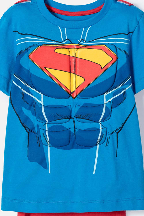 CAMISETA DE SUPERMAN CON CAPA MULTICOLOR PARA NIÑO 2T A 5T