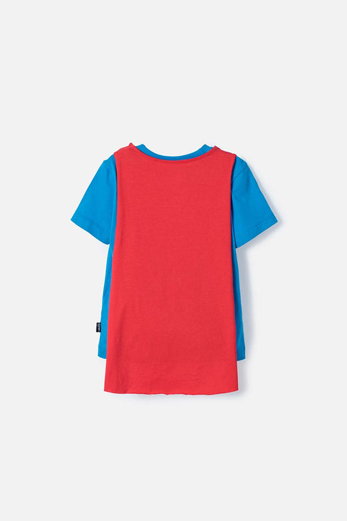 CAMISETA DE SUPERMAN CON CAPA MULTICOLOR PARA NIÑO 2T A 5T