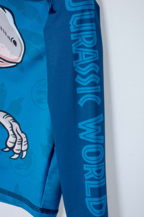 Card slide image -  CONJUNTO DE BAÑO DE JURASSIC WORLD AZUL DE CAMISETA MANGA LARGA PARA NIÑO 2T A 5T