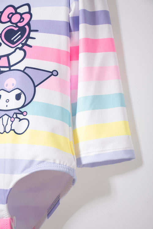 TRAJE DE BAÑO DE HELLO KITTY MULTICOLOR MANGA LARGA PARA NIÑA 2T A 5T