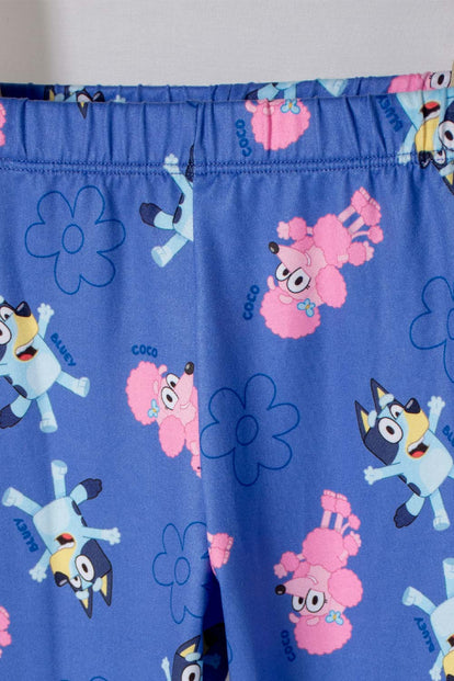 PIJAMA DE BLUEY CON PANTALÓN LARGO MULTICOLOR PARA NIÑA 2T A 6T