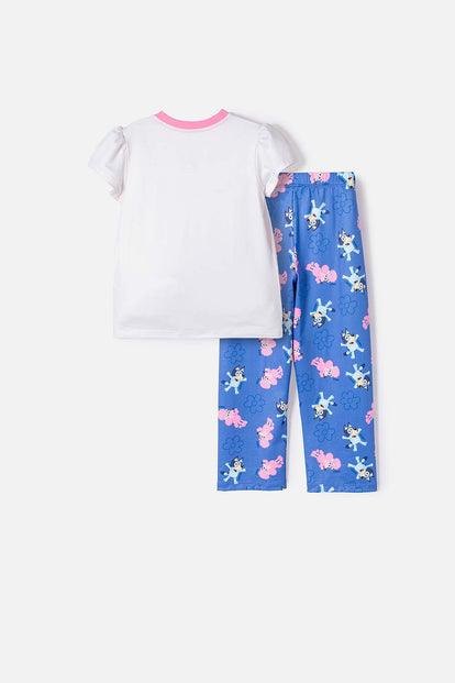 PIJAMA DE BLUEY CON PANTALÓN LARGO MULTICOLOR PARA NIÑA 2T A 6T