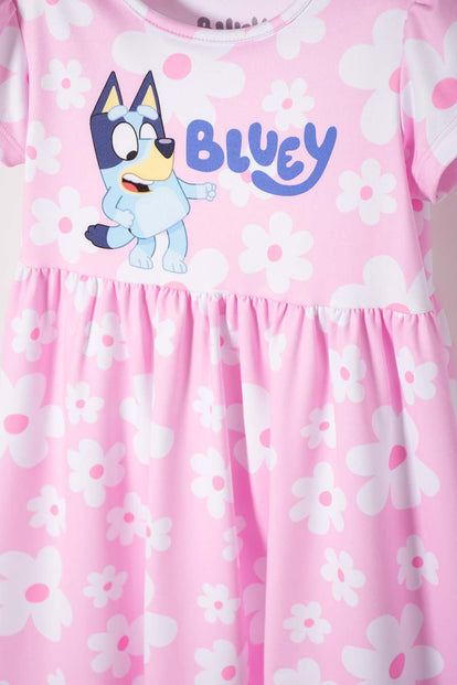  VESTIDO DE BLUEY MULTICOLOR CORTO PARA NIÑA 2T A 6T
