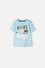 CAMISETA DE BLUEY MANGA CORTA AZUL HIELO PARA NIÑO 2T A 6T