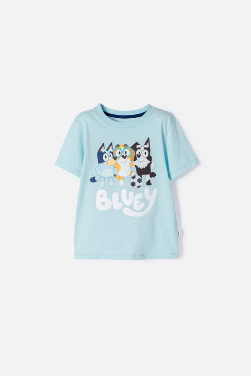 Card slide image -  CAMISETA DE BLUEY MANGA CORTA AZUL HIELO PARA NIÑO 2T A 6T