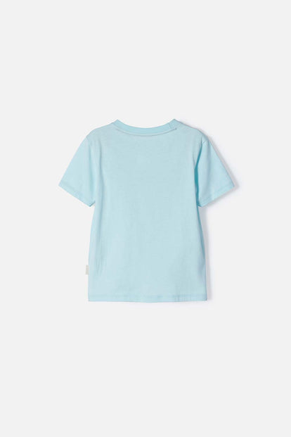 CAMISETA DE BLUEY MANGA CORTA AZUL HIELO PARA NIÑO 2T A 6T