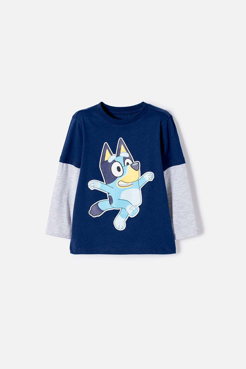 Card slide image -  CAMISETA DE BLUEY AZUL MANGA LARGA PARA NIÑO 2T A 6T