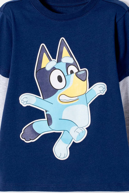  CAMISETA DE BLUEY AZUL MANGA LARGA PARA NIÑO 2T A 6T