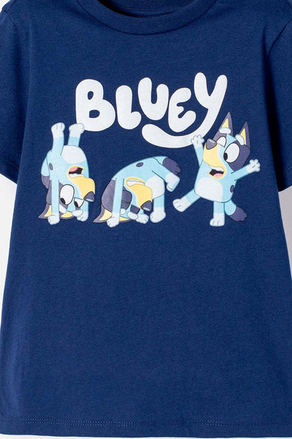  PIJAMA DE BLUEY CON CAMISETA MANGA CORTA MULTICOLOR PARA NIÑO 2T A 6T