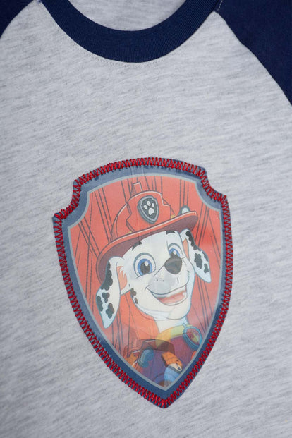 CAMISETA DE PAW PATROL MANGA CORTA GRIS PARA NIÑO 2T A 6T