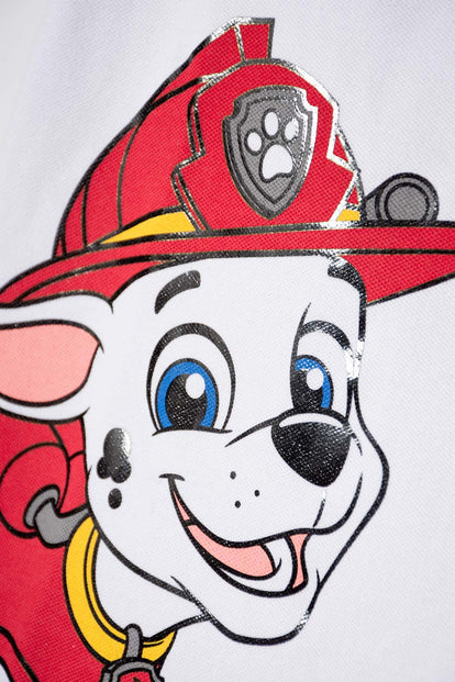 CAMISETA TIPO POLO DE PAW PATROL BLANCO PARA NIÑO 2T A 6T