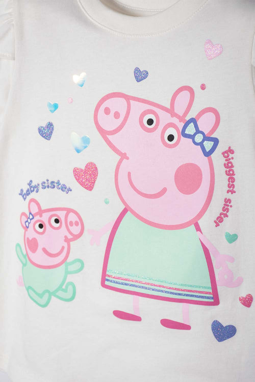 Card slide image -  CAMISETA DE PEPPA PIG MARFIL ESTAMPADA EN FRENTE PARA NIÑA 2T A 5T