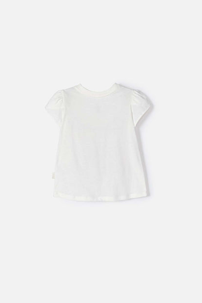 CAMISETA DE PEPPA PIG MARFIL ESTAMPADA EN FRENTE PARA NIÑA 2T A 5T