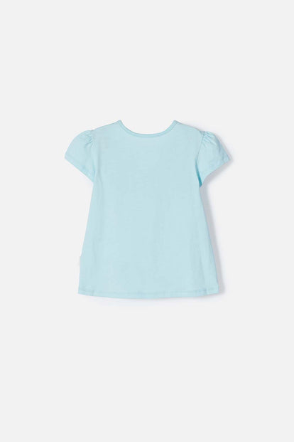 CAMISETA DE PEPPA PIG AZUL ESTAMPADA EN FRENTE PARA NIÑA 2T A 5T