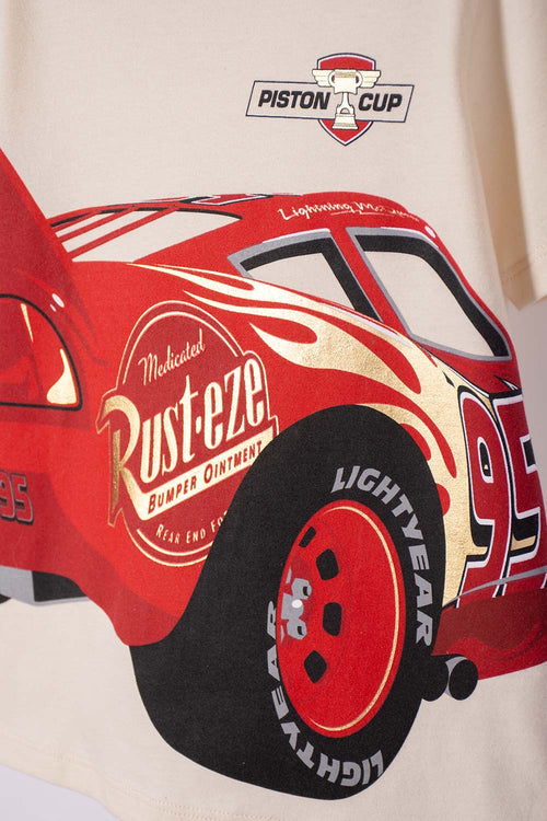 Card slide image -  CAMISETA DE CARS MANGA CORTA ALMENDRA PARA NIÑO 2T A 6T