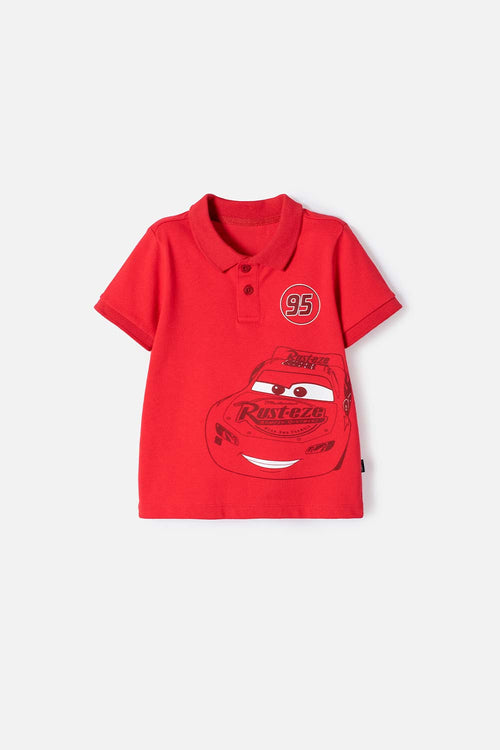 Card slide image -  CAMISETA TIPO POLO DE CARS ROJO PARA NIÑO 2T A 5T