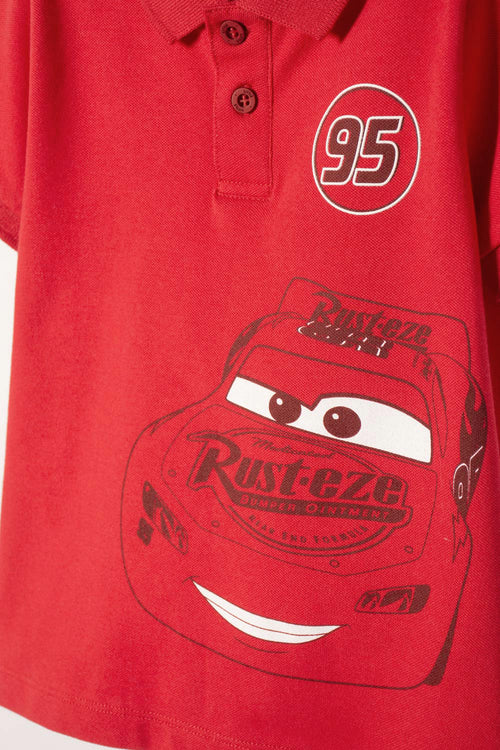 Card slide image -  CAMISETA TIPO POLO DE CARS ROJO PARA NIÑO 2T A 5T