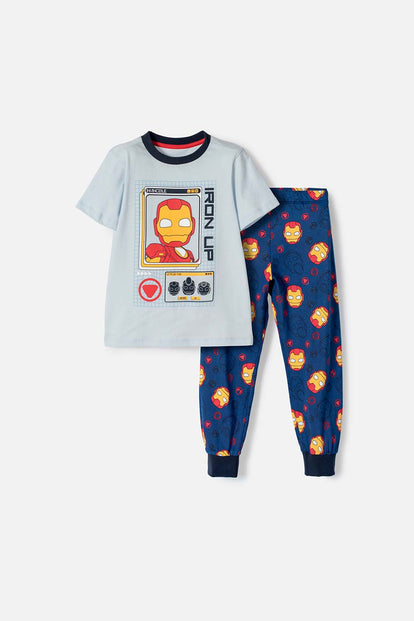 PIJAMA DE IRON MAN CON PANTALÓN LARGO MULTICOLOR PARA NIÑO 2T A 5T
