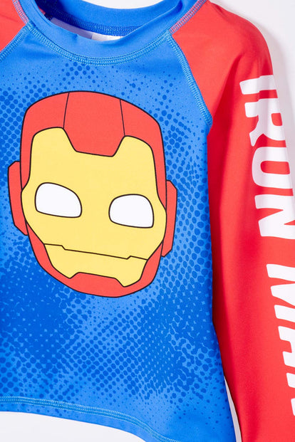 CONJUNTO DE BAÑO DE IRON MAN MULTICOLOR PARA NIÑO 2T A 5T