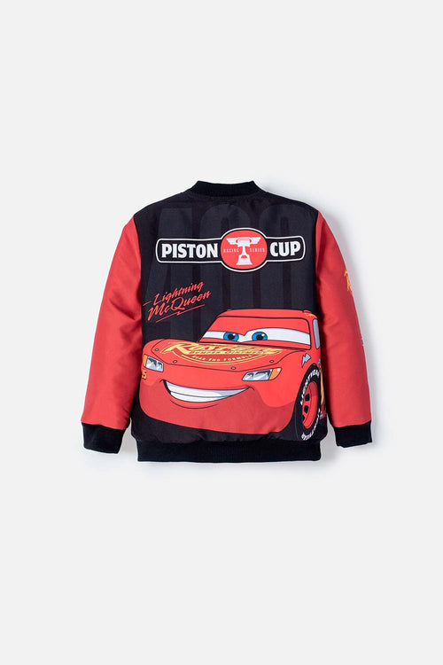 Card slide image -  CHAQUETA DE CARS CON CIERRE NEGRO Y ROJO PARA NIÑO 2T A 6T