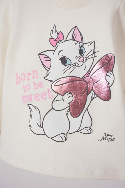 Card slide image -  CONJUNTO DE LA GATA MARIE CON PANTALÓN LARGO PARA BEBÉ NIÑA