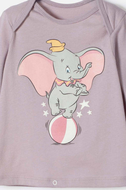  PIJAMA DE DUMBO CON PANTALÓN LARGO MULTICOLOR PARA BEBÉ NIÑA