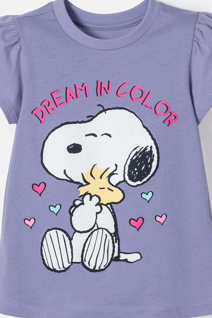 PIJAMA DE SNOOPY PANTALÓN LARGO MULTICOLOR PARA NIÑA