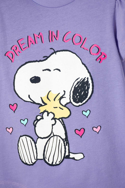 PIJAMA DE SNOOPY PANTALÓN LARGO MULTICOLOR PARA NIÑA
