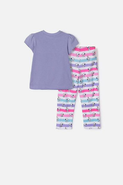 PIJAMA DE SNOOPY PANTALÓN LARGO MULTICOLOR PARA NIÑA