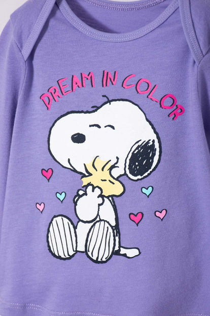PIJAMA DE SNOOPY PANTALÓN LARGO MULTICOLOR PARA NIÑA