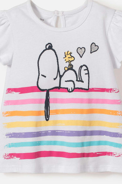  CONJUNTO DE SNOOPY MANGA CORTA MULTICOLOR PARA NIÑA