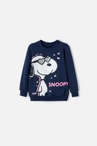  BUZO DE SNOOPY CERRADO AZUL PARA NIÑA 2T A 5T