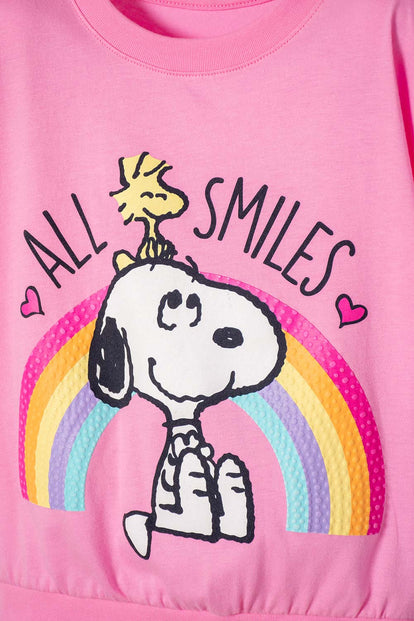 CAMISETA DE SNOOPY ROSADA PARA NIÑA