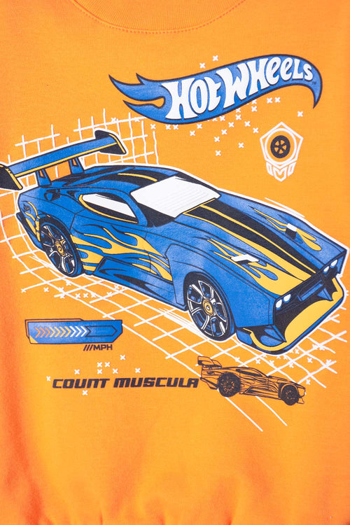 BUZO DE HOT WHEELS CERRADO NARANJA PARA NIÑO 2T A 6T