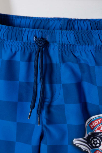 CONJUNTO DE BAÑO DE HOT WHEELS AZUL Y ROJO PARA NIÑO 2T A 6T