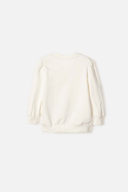  BUZO DE MINNIE MOUSE CERRADO MARFIL PARA NIÑA 2T A 5T