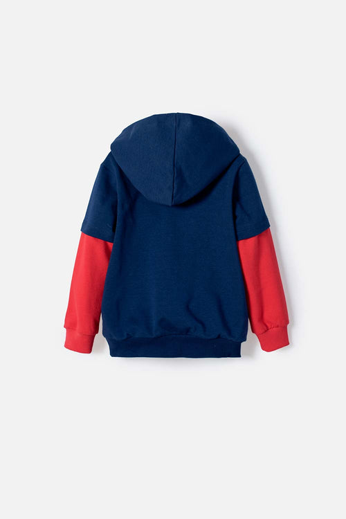 BUZO DE LA NASA CON CAPUCHA AZUL Y ROJO PARA NIÑO 2T A 5T