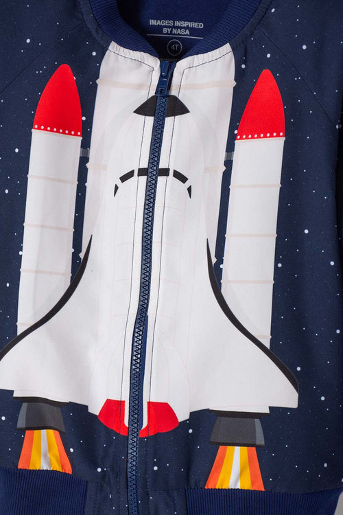 CHAQUETA DE LA NASA CON CIERRE AZUL PARA NIÑO 2T A 5T