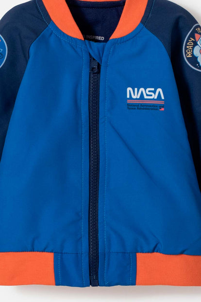 CHAQUETA DE LA NASA CON CIERRE AZUL Y NARANJA PARA BEBÉ NIÑO