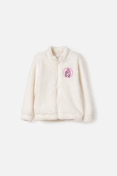 BUZO DE MY MELODY CON CIERRE MARFIL PARA NIÑA 2T A 5T